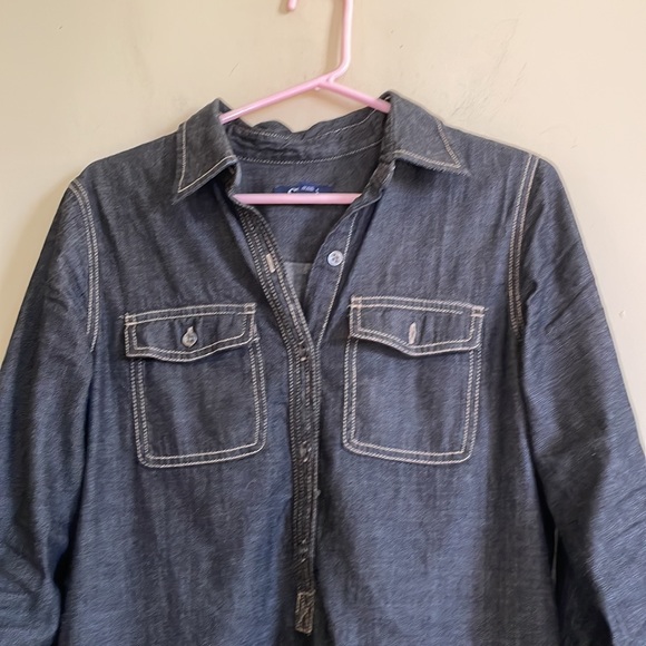 Chaps dark grey denim shirt dress - Picture 5 of 6